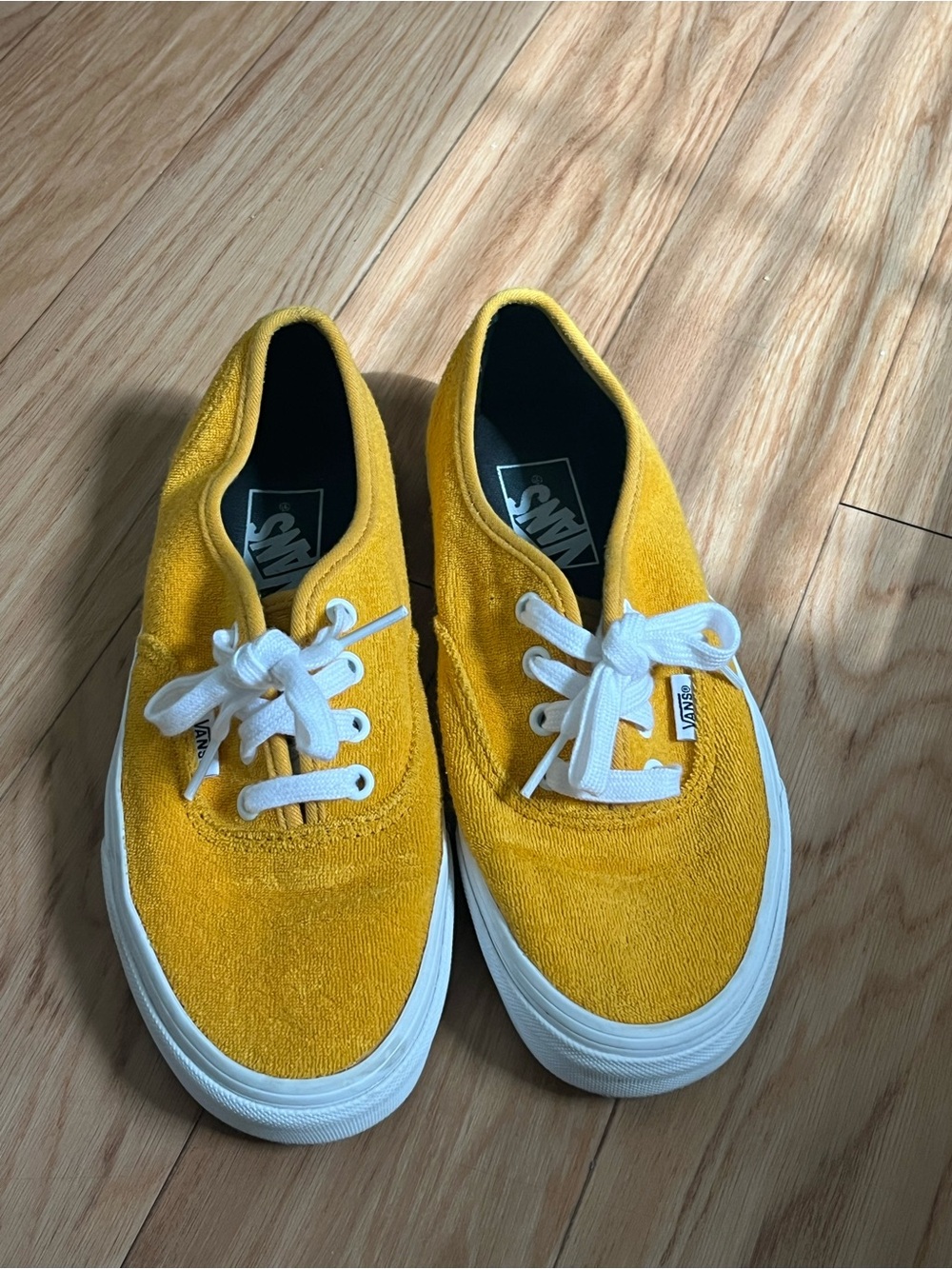 Vans Women’s Yellow Low-Top Canvas Sneakers with White Laces